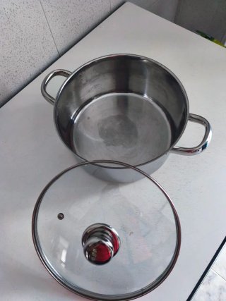 Olla Acero Inoxidable con Tapa de Cristal