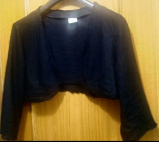 Torera negra lino talla 40