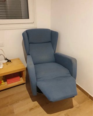 2 Sillones Relax Diseño Tela Amarillo y Azul