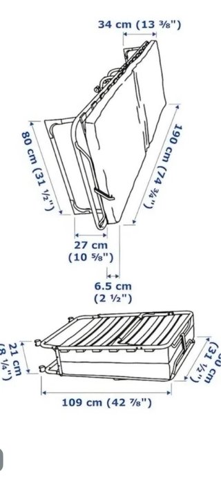 Cama Plegable Ikea Somier + Colchón