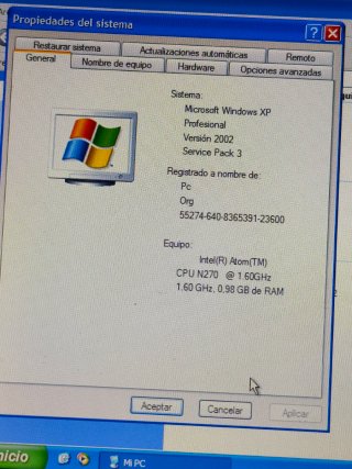 Acer Aspire One Netbook Windows XP