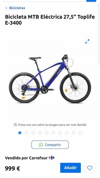 Bicicleta Eléctrica TOPLIFE MTB (No Negociable)