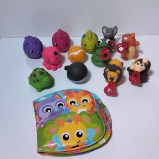 Lote Juguetes Baño Bebé Animales Goma