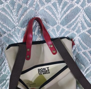 Mochila Daniel Chong Beige y Verde