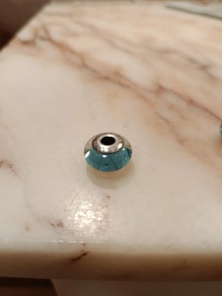 2 perlas Pandora Azules y Plateadas