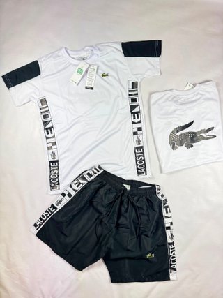 Conjunto Deportivo Lacoste Blanco y Negro