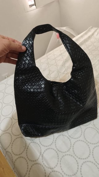 Bolso Negro Cuero Sintético