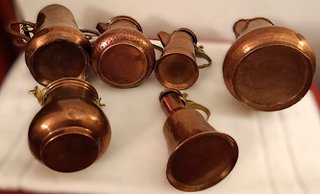 Lote de 6 Jarras de Cobre Antiguas