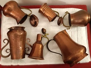 Lote de 6 Jarras de Cobre Antiguas