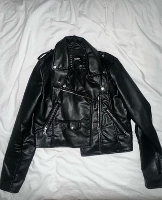Chaqueta Biker Cuero Negra Pull&Bear
