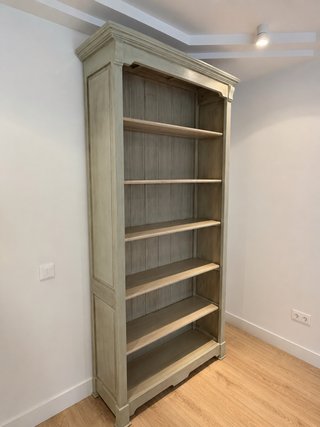 Estantería madera rústica beige/verde