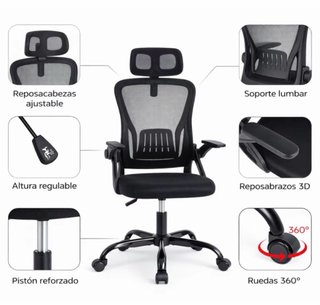 Silla de oficina ergonómica negra