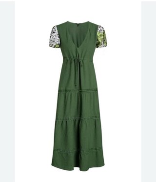 Vestido verde Desigual con estampado floral