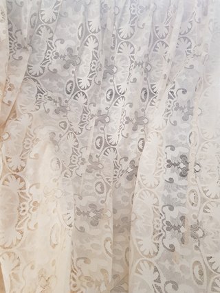 Par Cortinas Encaje Beige. Acrílico. Sin Estrenar