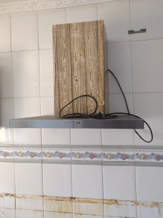 Campana extractora madera y acero