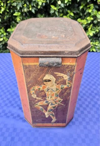 Grande scatola latta Saiwa Maschere anni '30