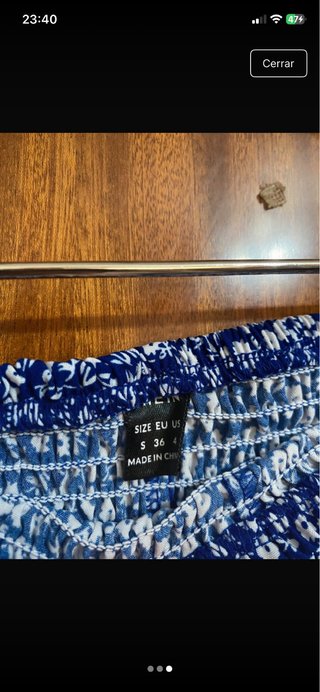 Falda pantalón floral azul y blanco