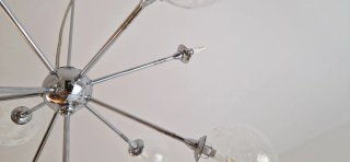 Lámpara moderna colgante cristal y metal