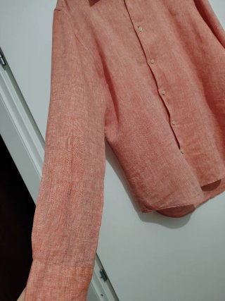 Camicia Doppelganger 100% Lino Color salmone