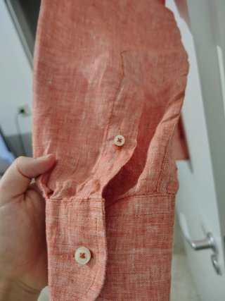 Camicia Doppelganger 100% Lino Color salmone