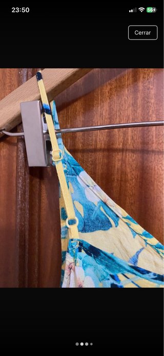Vestido H&M Amarillo Estampado Tropical Talla XS