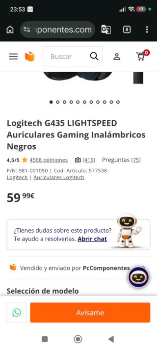 Logitech G435 Cascos Inalámbricos