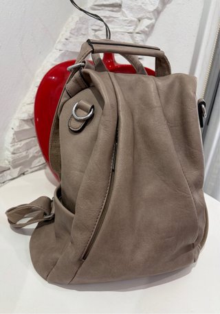 Bolso Mochila Mujer Beige