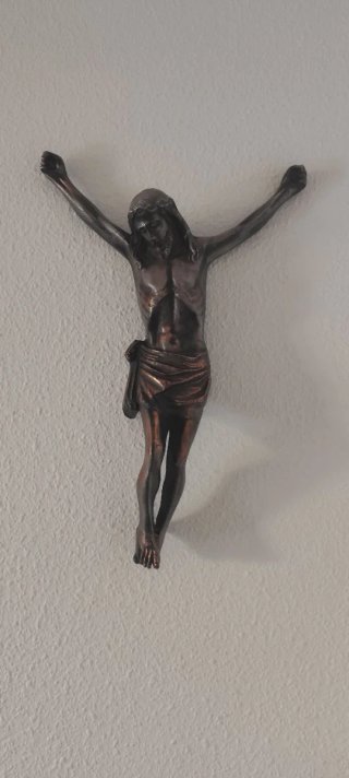 Cristo Crucificado Antiguo Metal Grande