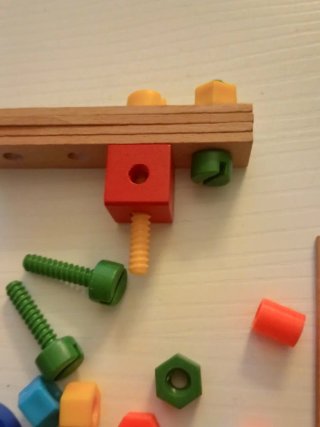 Piezas de construcción de madera