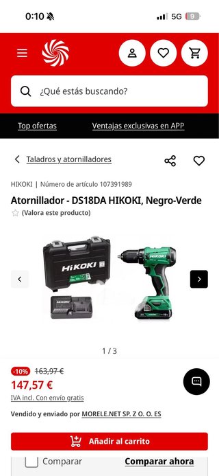 Atornilladora Hikoki 18V Nueva