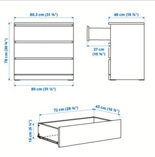 Cómoda Ikea Malm 3 cajones