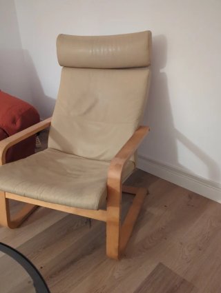 Sillón IKEA POÄNG Piel Beige