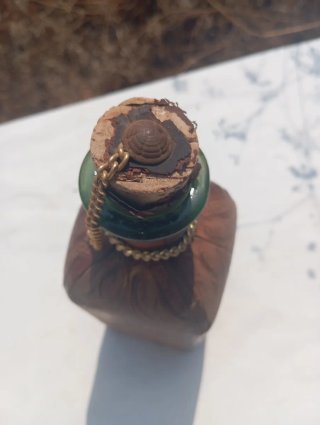 Botella Vintage Cuero Repujado Española 60-70