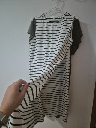 Vestido verde C&A y vestido rayas H&M