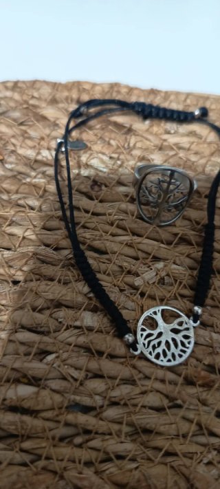 Conjunto Árbol de la Vida Plata y Negro