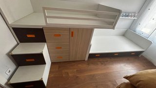 Litera modular con cama y almacenaje