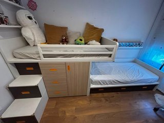 Litera modular con cama y almacenaje