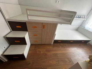 Litera modular con cama y almacenaje