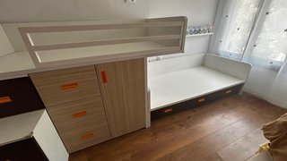 Litera modular con cama y almacenaje