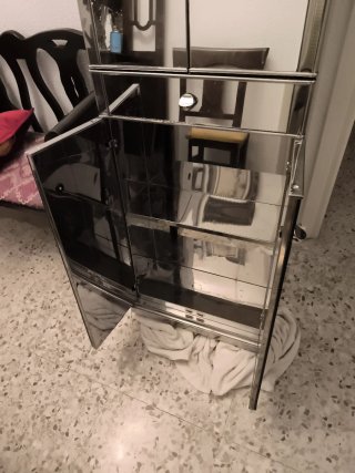 Mueble de baño espejo metal y cristal