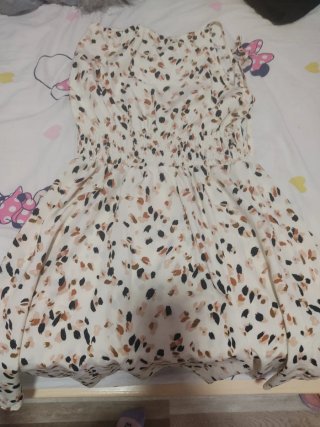 Vestido estampado marrón beige