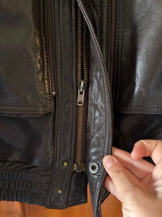Chaqueta de piel hombre marrón