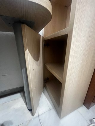 Mesa de escritorio L madera y metal