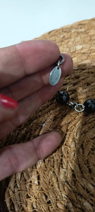 Conjunto Lotus Colgante y Pulsera Plata Negra
