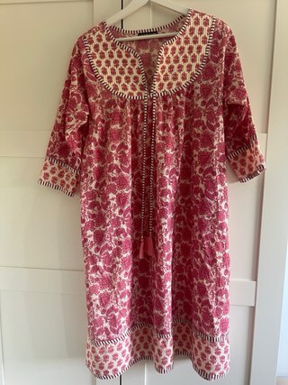 Vestido Kaftan Algodón Block Print