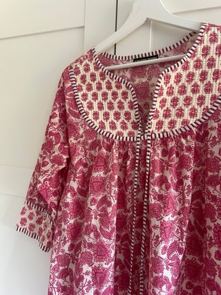 Vestido Kaftan Algodón Block Print