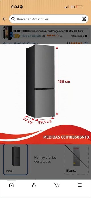 Nevera Corberó 186x60cm Nueva Tara