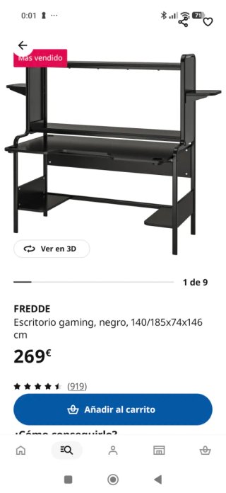 Escritorio Gaming Negro