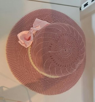 Cappello donna rosa antico con fiocco e strass