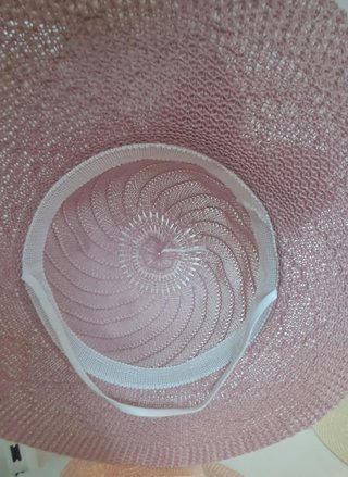 Cappello donna rosa antico con fiocco e strass